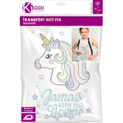 transfert thermocollant licorne couleur pastel a4