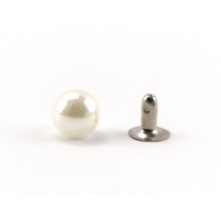 perle nacree pour customiser textile avec rivet 8mm 20 pieces