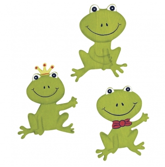 grenouilles en bois x6
