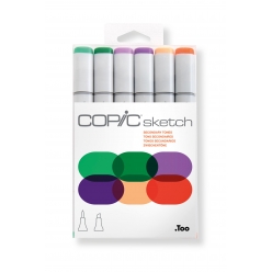 set copic sketch marqueurs manga 6 couleurs teintes secondaires