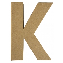 Lettre en papier mâché K - Label FSC 15x10,5x3 cm