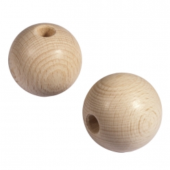 boules en bois brut trou de 8 mm