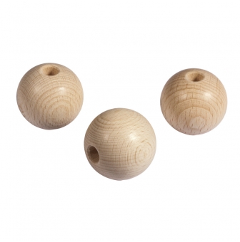 boules en bois brut trou de 8 mm