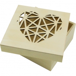 boite en bois avec decoupe coeur origami 11 cm