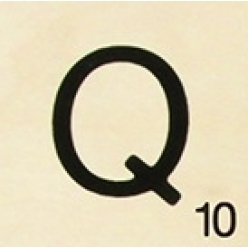 Grande lettre en bois façon scrabble 10 cm Lettre Q