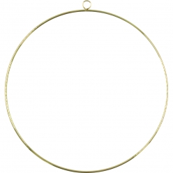 support deco a suspendre cercle en metal dore 25cm