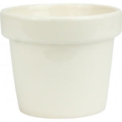 Petit pot de fleur en céramique Blanc écru 8 cm
