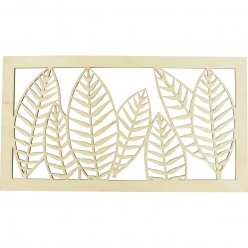 cadre en bois deco feuillage 40 cm