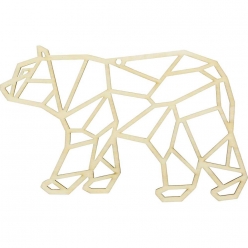 suspension de noel en bois ours esprit origami 18 cm