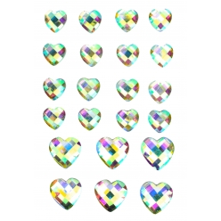 sticker strass en acrylique coeur 22 pieces