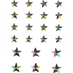 sticker strass en acrylique etoile 22 pieces