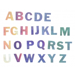sticker holographique alphabet 4cm 50 pieces
