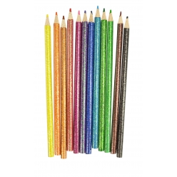 crayon de couleur avec corps paillete 12 pieces