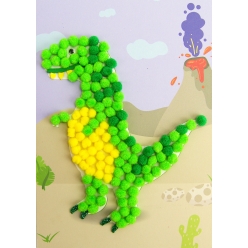 tableau en pompons dinosaure activite enfant 3 8 ans