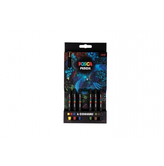 posca pencil pochette 6 couleurs