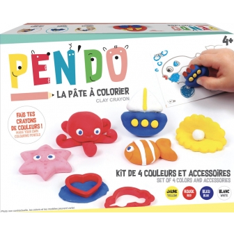 pen do pate a modeler crayon de couleur kit 4 couleurs accessoires