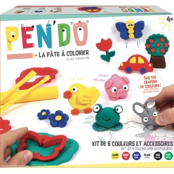 Pen'do Pâte à modeler crayon de couleur Kit 6 couleurs + accessoires