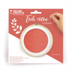 toile coton ideal broderie rouge clair 45 x 60 cm