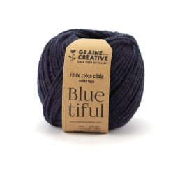 fil de coton cable indigo ideal pour macrame frange et knot