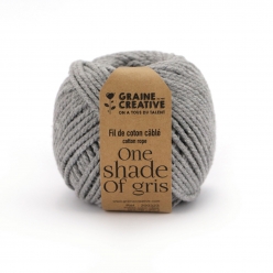 fil de coton cable gris clair ideal pour macrame frange et knot