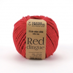 fil de coton cable rouge ideal pour macrame frange et knot