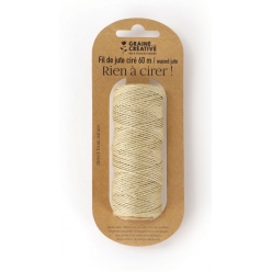 bobine de fil de jute cire 15mm naturel