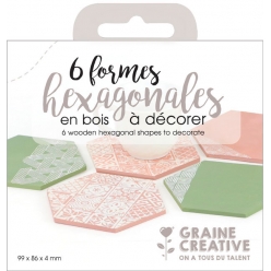 formes hexagonales en bois 9 cm 6 pieces