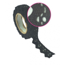 ruban adhesif textile dentelle coton noir 17 cm
