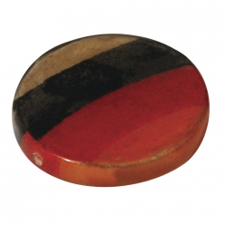 Perle en bois, ronde plate 32 mm ø Pop Art