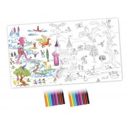 kit enfant coloriage poster pays magique avec feutres