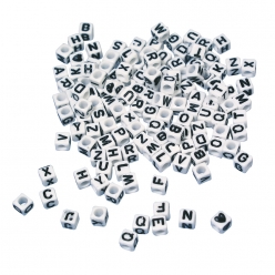 Perles avec lettres à enfiler carrées 5mm