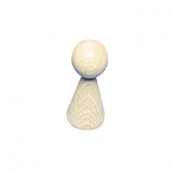 cone figurine en bois brut h 50mm