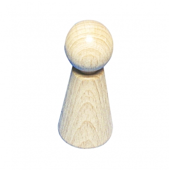 cone figurine en bois brut h 70mm