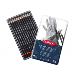 crayons graphite derwent graphic boite x12 mines dures