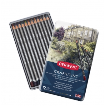 crayons graphite pigments aquarel derwent graphitint x12