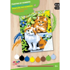 tableau peinture au numero debutant chats coquins