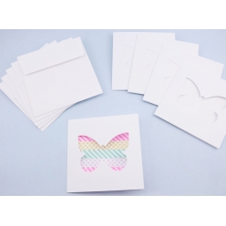5 cartes et enveloppe diy blanches 13x13cm papillon