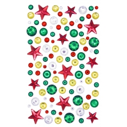 stickers strass etoiles aux couleurs de noel 105 pieces