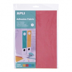 coupon tissu a4 adhesif pointille 4 couleurs assorties