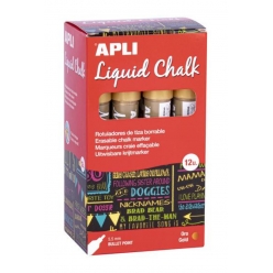marqueur craies or chalk pointe ronde 12 pieces