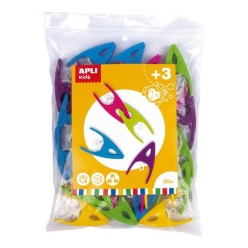 pinces en plastique couleurs assorties enfant 30 pieces