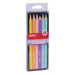 set de crayons couleurs assorties pastel 6 pieces