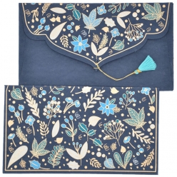 carterie winter 5 enveloppes cadeau 19x10cm bleu