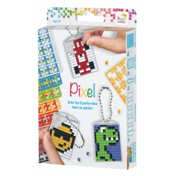 PIXEL Kit créatif 3 porte-clés + livret 38 modèles - Fun