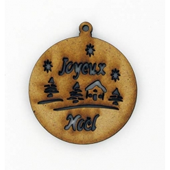 forme en bois mdf boule joyeux noel