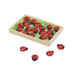 coccinelle en polyresine 15 cm boite 18 pieces