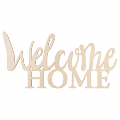 ecriture en bois welcome home