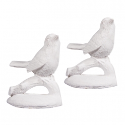 figurine en polyresine oiseau blanc 35x5 cm