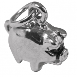 pendentif en metal porte bonheur argente 11mm