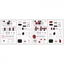 sticker mots icones pour planners